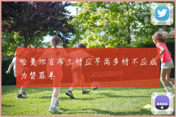 哈曼坦言布兰特应早离多特不应成为替罪羊